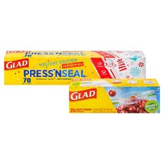 GLAD 佳能 神奇保鮮膜設計版 + 4重鎖扣神奇保鮮袋 冷藏用中型 25入組, 1套, 21.6m