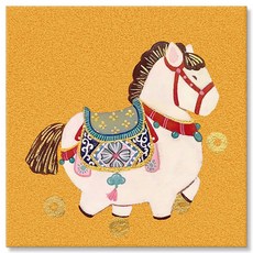 Alleophom 吉兆新年幸運話語圖畫帆布畫框 L261-0088, 1個, 黃白色