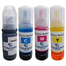 토너피아 T00V100 L3256 L3210 L3260 L3200 L5290 L3100 L3550 L3560 L1210 L3101 L3206 L3250 엡손 호환잉크 4종 세트, 검정, 파랑, 빨강, 노랑, 1세트