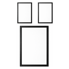 뎁시스 무타공 벽부착 자석 프레임 액자 A3, 3개, 블랙