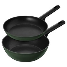 바겐슈타이거 톤앤톤 티타늄코팅 프라이팬 세트 2개, 딥그린, 딥그린, 1세트, 프라이팬 24cm + 웍 24cm