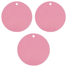 블룸홈 실리콘 원형 냄비받침 18cm, 캔디핑크, 3개