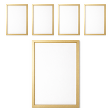 뎁시스 무타공 벽부착 자석 프레임 액자 A5, 5개, 골드