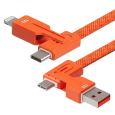 오아 C타입-C타입 8핀 USB 몬스터M 4in1 휴대폰 멀티 고속 충전 케이블, 1.5m, 비타오렌지, 1개