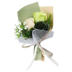 힘룸 예쁜 미니 장미 3송이 작은 꽃다발, 녹색, 1개