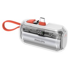 PHILIPS 飛利浦 透明款行動電源 5000mAh Type-C, 白色, DLP2568