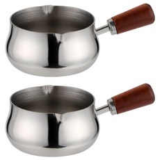 Balunfini 不鏽鋼 304 木柄鐘形奶盅 附刻度濃縮咖啡杯 120ml, 混合顏色, 2個