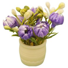 Alleophom 迷你花盆裝飾品 L261-0078PP, 紫色, 1個