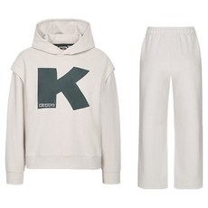 카파 유니 알파벳 오버핏 후디 + 와이드 팬츠 셋업