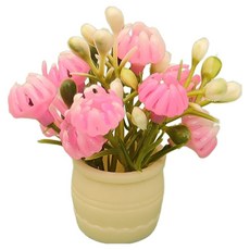 Alleophom 迷你花盆裝飾品 L261-0078P, 粉紅色, 1個