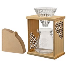 하리오 V60 칠보 드립스탠드 내추럴 세트 600ml, 1세트, 드리퍼 + 서버 + 스탠드 + 종이펄터 40p 1세트, 드리퍼 + 서버 + 스탠드 + 종이펄터 40p
