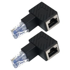 Coms 8P8C 延長轉接頭 90度彎頭 RJ45 延長對接頭 DP303 2入, 單一顏色, 1個
