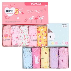 Kids Line 女童三角內褲 天使5件 + 兔子5件組