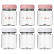 Blubar 附刻度 Tritan 粉彩蓋多功能迷你水瓶 2款 x 3入, 粉紅色, 白色, 1個, 200ml