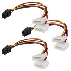 컴스 ATX Y형 12V 6핀 IDE 4핀x2 M VGA 그래픽카드 전원케이블 DP275 3p, 1개, 15cm