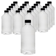 首爾包裝 飲料方型PET容器 1L x 20入 + 黑色瓶蓋 20入組, 1套