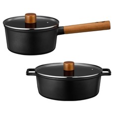 바겐슈타이거 더바움 티타늄 세라믹냄비 2종 세트, 1세트, 편수 18cm + 전골 24cm