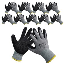 Pureat Spider 乳膠塗層冬季用安全工作手套 雙手穿戴組, 10套, 灰色