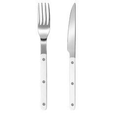 바겐슈타이거 셀레스트 벨루어 커트러리 포크 + 나이프 세트, 소프트 화이트, 1세트