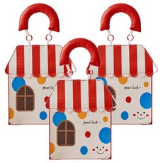 델리리움 귀여운 감성 인테리어 방수 키친타올 벽걸이 23.5 x 29.5 cm, 레드 하우스, 3개