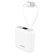 아이리버 고속충전 미니 일체형 보조배터리 10000mAh, 화이트, IFC-M10