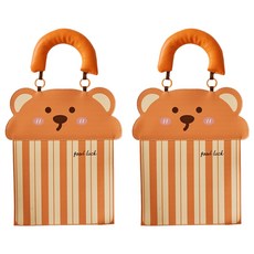 델리리움 귀여운 감성 인테리어 방수 키친타올 벽걸이 23.5 x 29.5 cm, 옐로우 곰, 2개