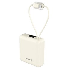 아이리버 고속충전 미니 일체형 보조배터리 10000mAh, 베이지, IFC-M10