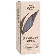 슈가랩 사탕수수 빨대 중 21cm, 1개, 100개입