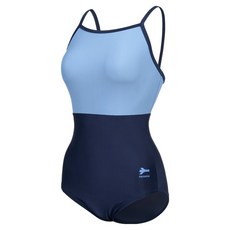 레노마스윔 여성용 심플 컬러 배색 U백 원피스 수영복