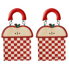 델리리움 귀여운 감성 인테리어 방수 키친타올 벽걸이 23.5 x 29.5 cm, 레드 사과, 2개