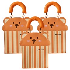 델리리움 귀여운 감성 인테리어 방수 키친타올 벽걸이 23.5 x 29.5 cm, 옐로우 곰, 3개