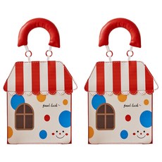 델리리움 귀여운 감성 인테리어 방수 키친타올 벽걸이 23.5 x 29.5 cm, 레드 하우스, 2개