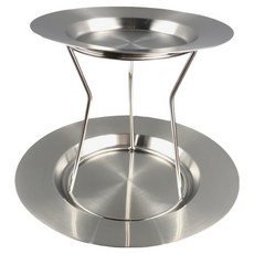 행복한 보부상 와이드 에지 그릴 플레이트 18cm + 23.8cm + 스탠드 세트, 실버, 1개