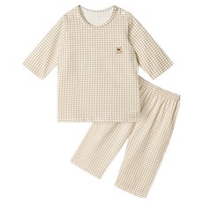 unifriend 迷你熊有機棉七分袖居家服上下套裝