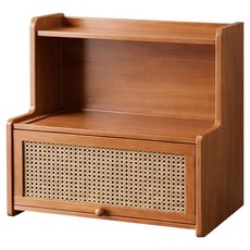 순잠 데스크용 수납 진열 정리대 소형 35cm, 라탄 캐비닛 도어