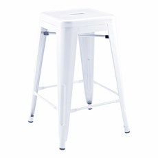 E-home Vali瓦力工業風可堆疊金屬吧檯椅 40 x 40 x 61cm NKC004C-wht, 白色, 1個