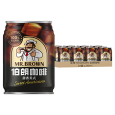 金車 MR.BROWN 伯朗咖啡 甜香美式, 24個, 240ml