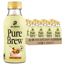 金車 MR.BROWN 伯朗咖啡 PureBrew焦糖烤布蕾風味, 24個, 350ml