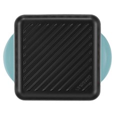LE CREUSET 電磁爐適用雙耳正方鐵烤盤 加勒比海藍, 1個, 24cm