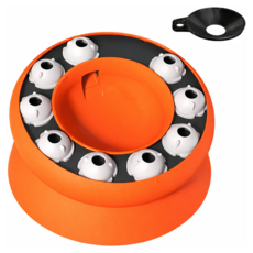 毛皇上 益智漏食慢食貓碗 附漏斗, 橙色, 1個