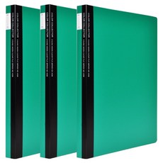 ECO Chungwoon 彩色系列透明文件夾 20頁 A4, 綠色, 3個