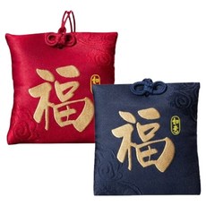 MaDaKkuMi 符咒幸運許願收納福袋2件組, 紅色 + 藍色, 1套