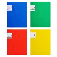 에코청운 플러스 클리어화일 5매 A5, 파랑, 청녹, 노랑, 빨강, 4개