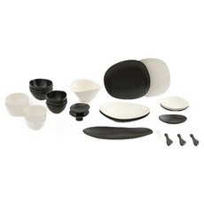 ERATO L'oiseau 洛榭 6人份碗盤居家餐具組 32p, 白色, 黑色, 1套, 10種