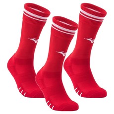Mizuno 美津濃 運動中筒足球襪3雙組 33YX200262, 紅色