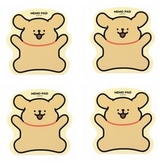 몰티즈 형태 메모지, 리트리버, 4개, 80매