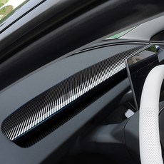 Caever 特斯拉相容 中央儀錶板 儀錶板飾條面板蓋 上蓋 + 下蓋套組, 亮面碳纖維黑, 相容特斯拉 Model Y Juniper