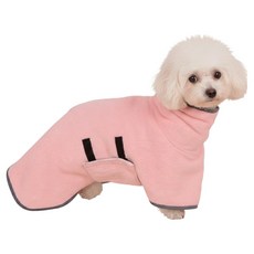 둥둥펫 반려동물 목욕 수건 극세사 뽀송 샤워 가운, 핑크, 1개