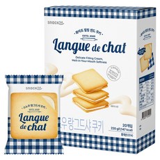 스낵24 화이트 필링 샌드 스노우 랑그드샤 쿠키, 1개, 220g