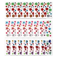 유니아트 미니비즈스티커 3종 x 7p 세트, 꽃, 별, 하트, 1세트